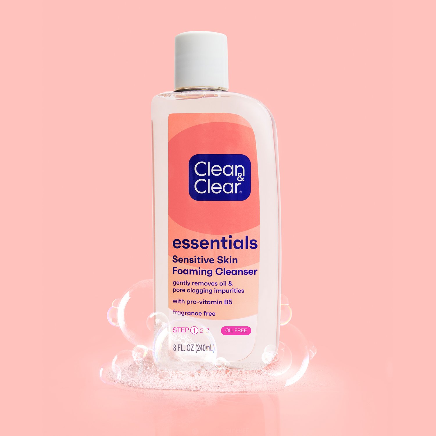 Clean & Clear Essentials Foaming Cleanser Sensitive Skin, 8 Fl. Oz