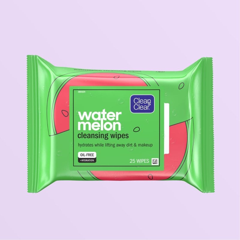 Watermelon Cleansing Wipes, 25 wipes in oil-free reusable cartoon watermelon packing
